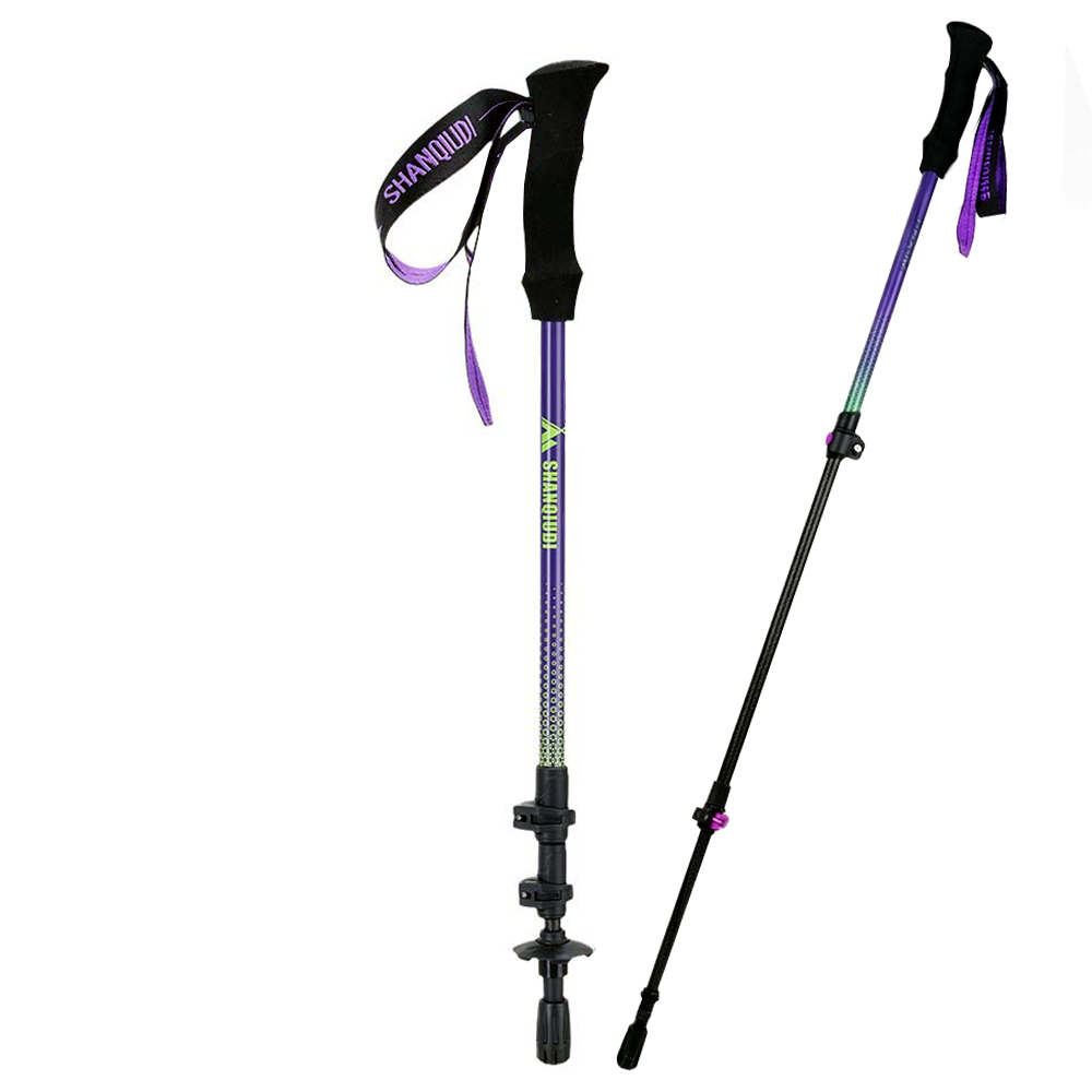 Ultralight Carbon Fiber Trekking Poles, Adjustable Hiking Poles with Quick Flip Lock, High-Density EVA Grip, All-Terrain Tips & Baskets for Backpacking & Professional Hiking
