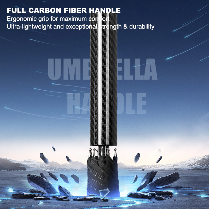 Windproof Carbon Fiber Umbrella for Rain 51 Inch Automatic Open