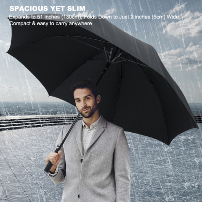 Windproof Carbon Fiber Umbrella for Rain 51 Inch Automatic Open