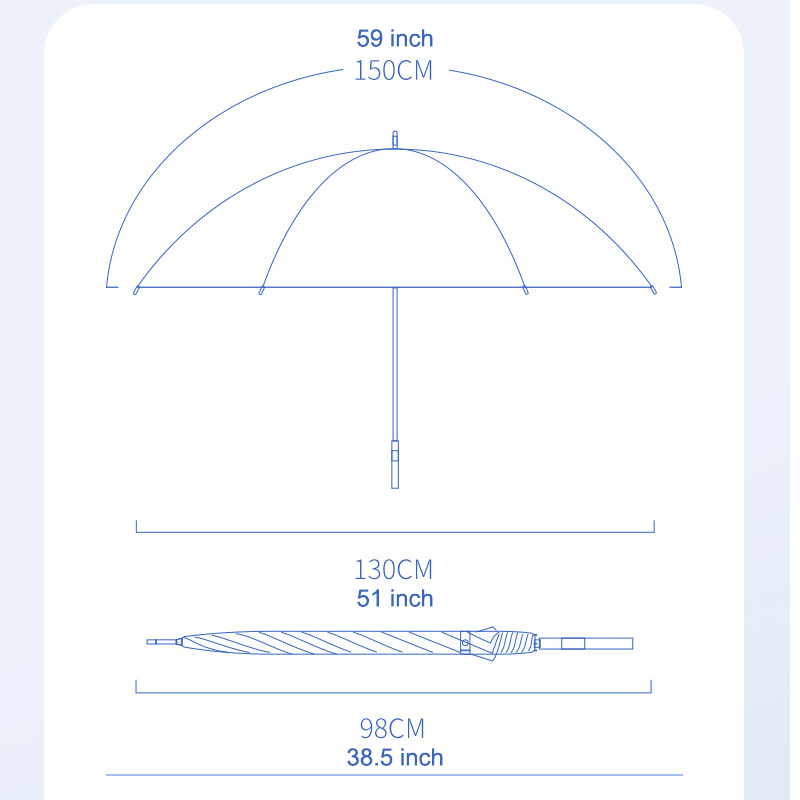 Windproof Carbon Fiber Umbrella for Rain 51 Inch Automatic Open