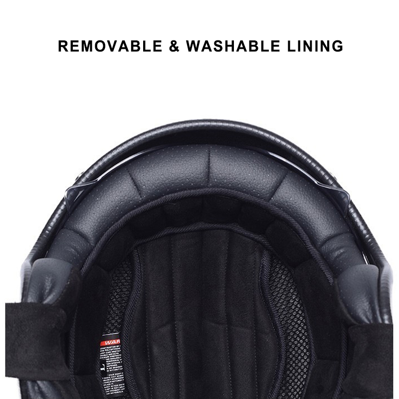 Carbon Fiber 3/4 Motorcycle Helmet with Goggles