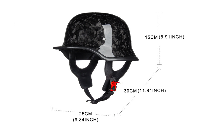 Forged Carbon Fiber Vintage Retro Cruiser Motorcycle Half Helmet,Open Face,DOT Approved