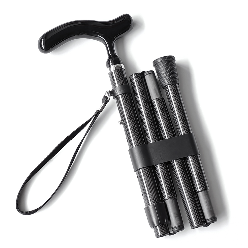 Folding Carbon Fiber Cane 5 Level Adjustable Height