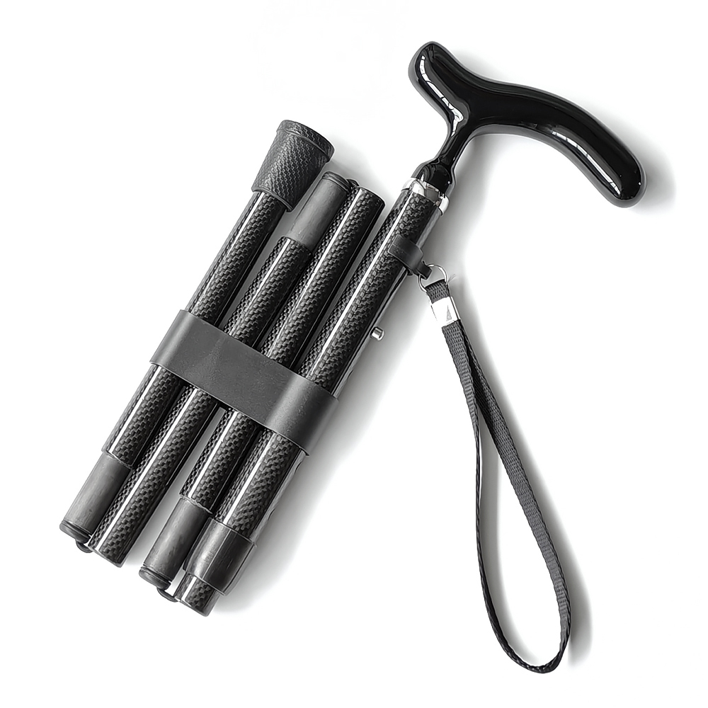 Folding Carbon Fiber Cane 5 Level Adjustable Height