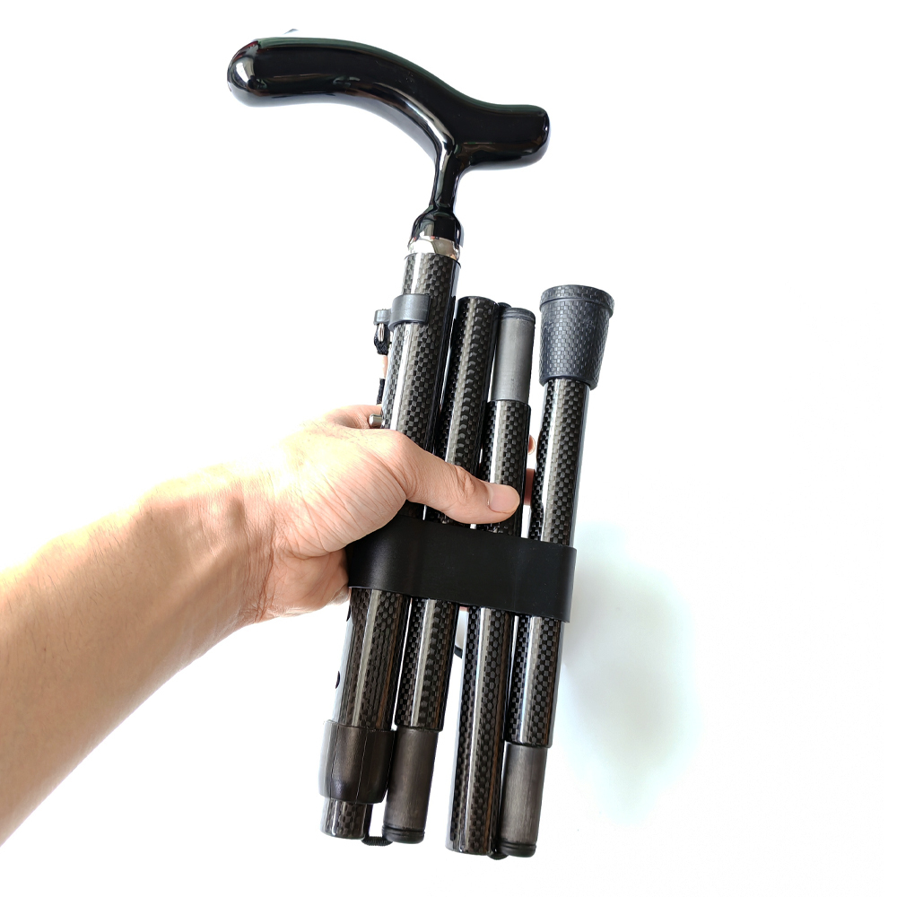 Folding Carbon Fiber Cane 5 Level Adjustable Height