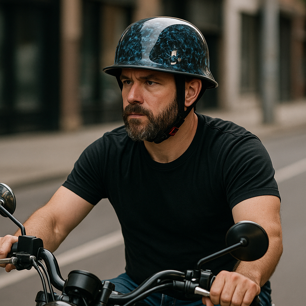 Forged Glossy Carbon Fiber Motorcycle Helmet