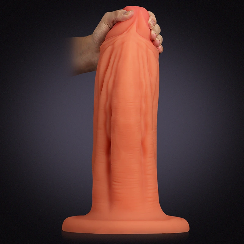Ultra Thick Liquid Silicone Soft Dildo with Big Base 14.7 Inch