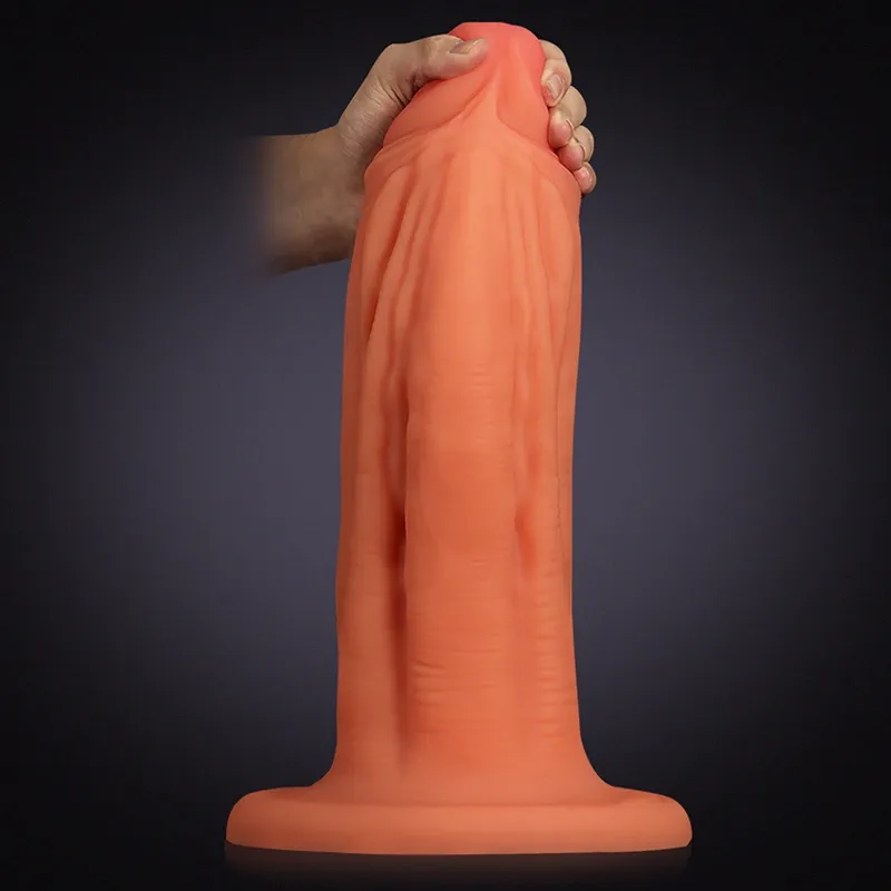 Ultra Thick Liquid Silicone Soft Dildo with Big Base 14.7 Inch
