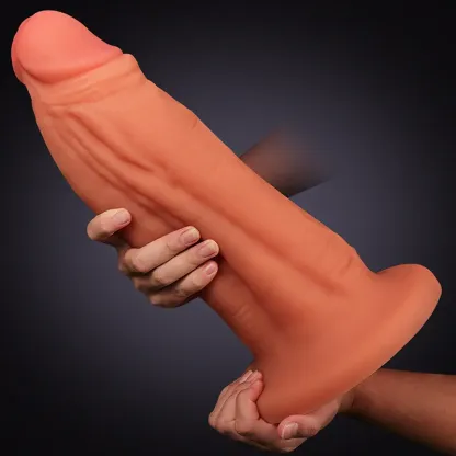 Ultra Thick Liquid Silicone Soft Dildo with Big Base 14.7 Inch