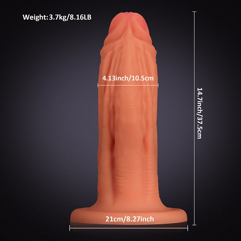 Ultra Thick Liquid Silicone Soft Dildo with Big Base 14.7 Inch