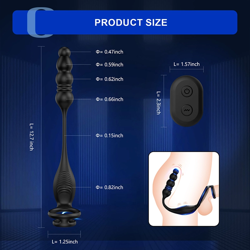 3 in 1 Wearable Remote Control Thrusting Vibrating Anal Beads