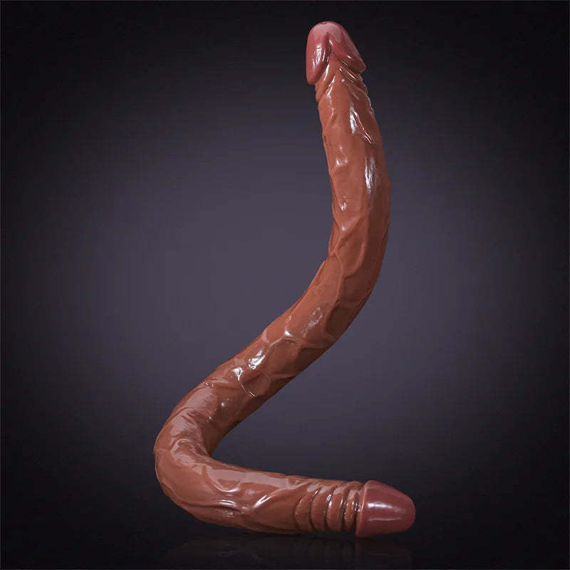 Extra Long Tan Double Head Dildo 21.6 Inch