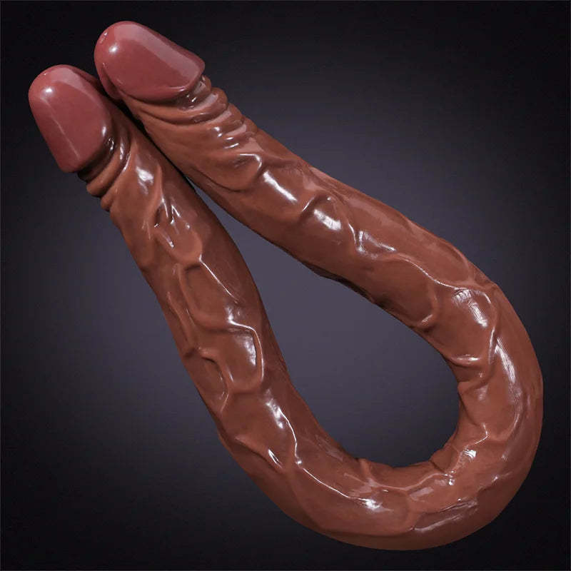 Extra Long Tan Double Head Dildo 21.6 Inch