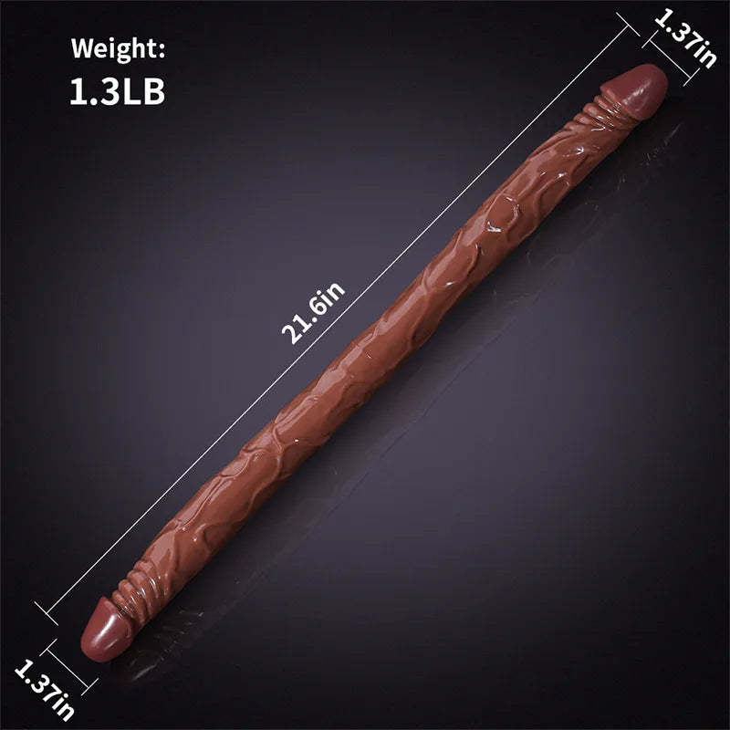 Extra Long Tan Double Head Dildo 21.6 Inch