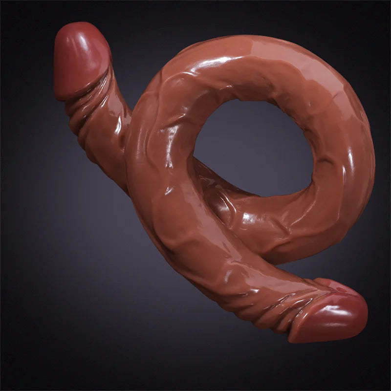 Extra Long Tan Double Head Dildo 21.6 Inch