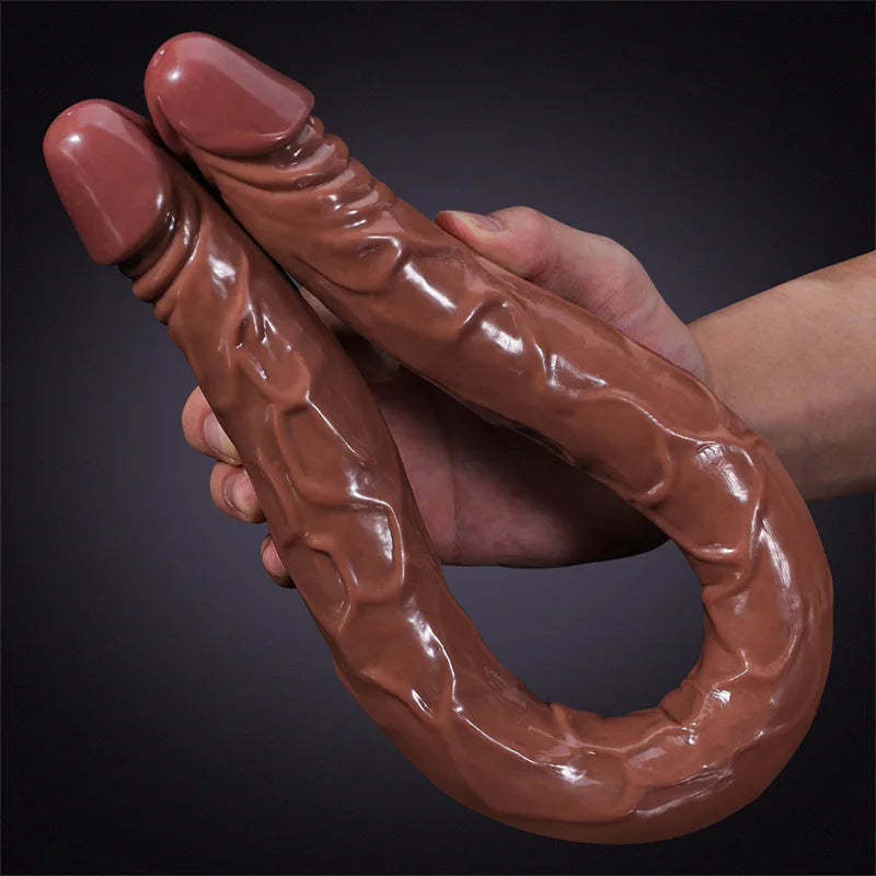 Extra Long Tan Double Head Dildo 21.6 Inch