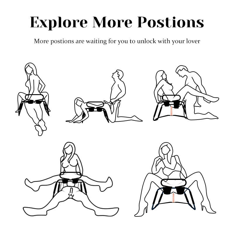 Adjustable Height Sex Chair Positions With Armrests & Dildo