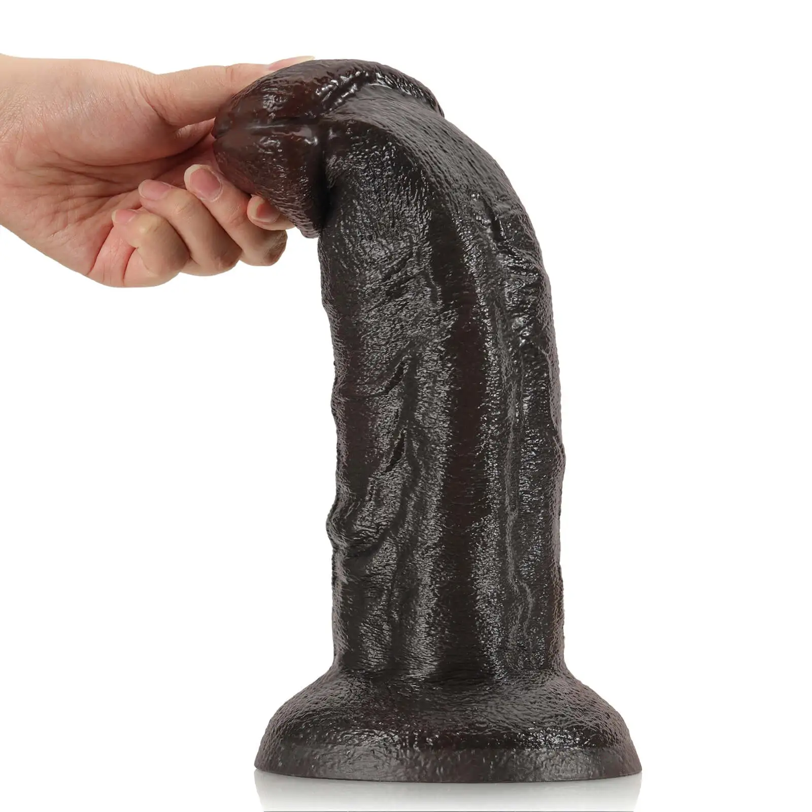Curved Black Dildo with Suction Cup 8.66  Inch（L Size）