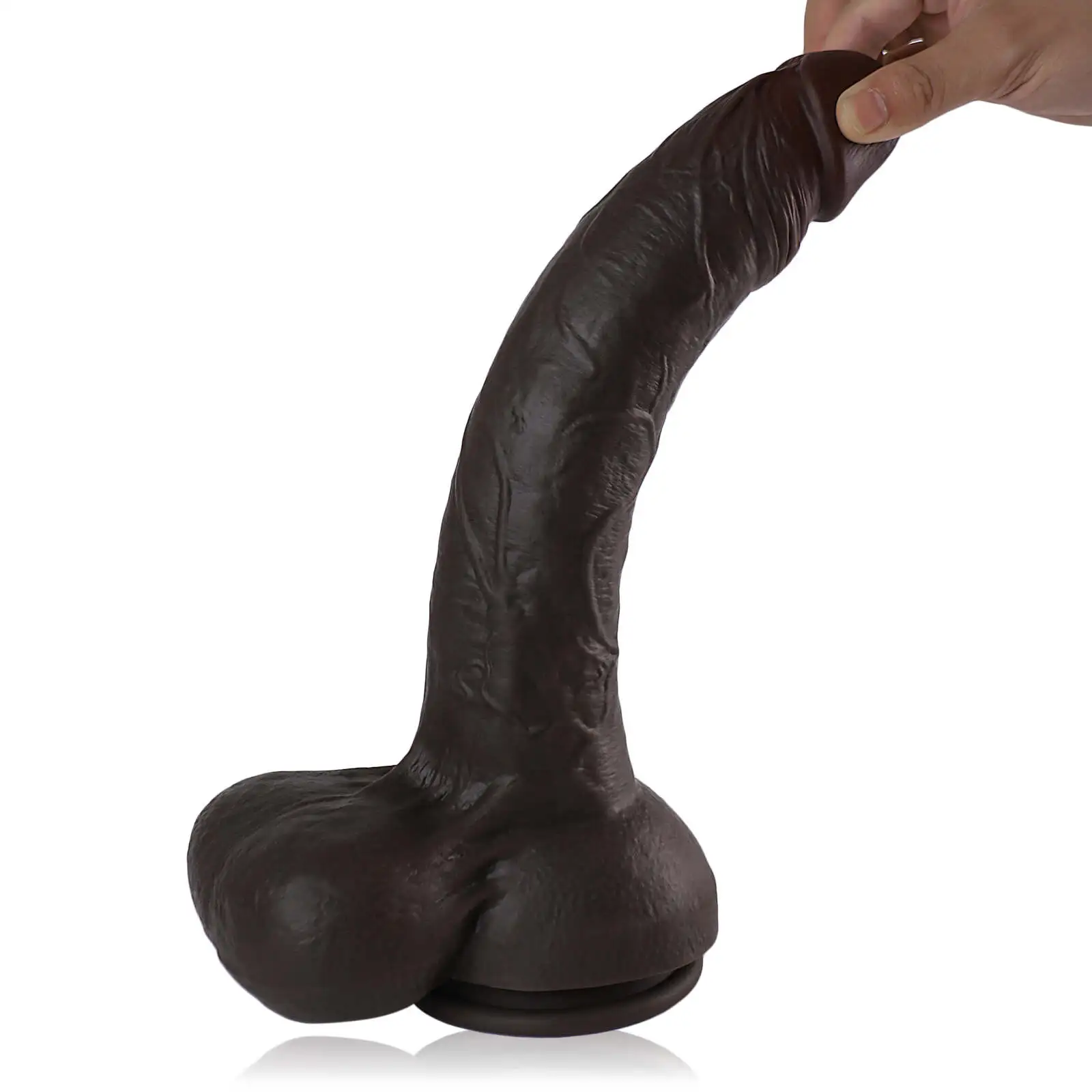 Big Realistic Black Silicone Dildo12.79 Inch