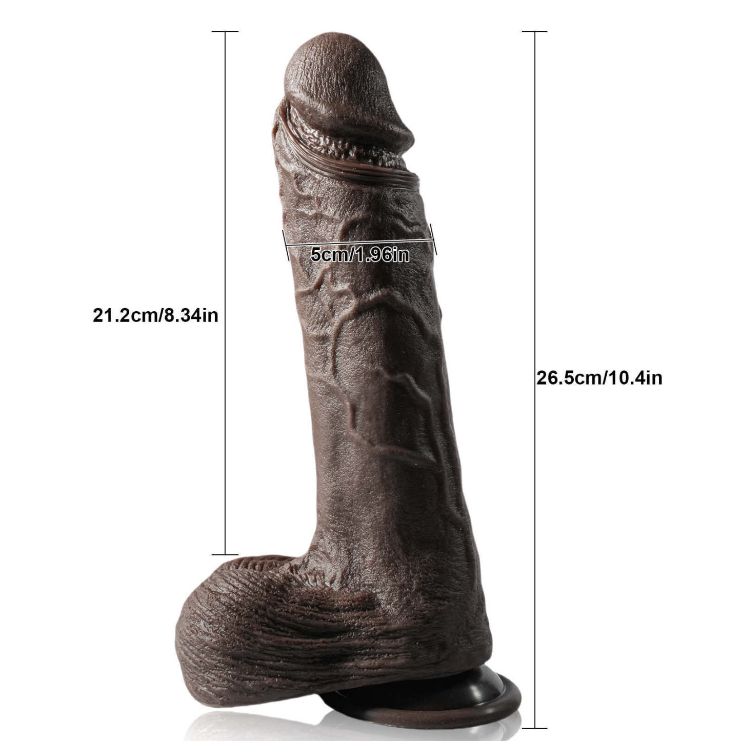 Black Big Thrusting Dildo 7 Thrust & 3 Vibration 10 Inch