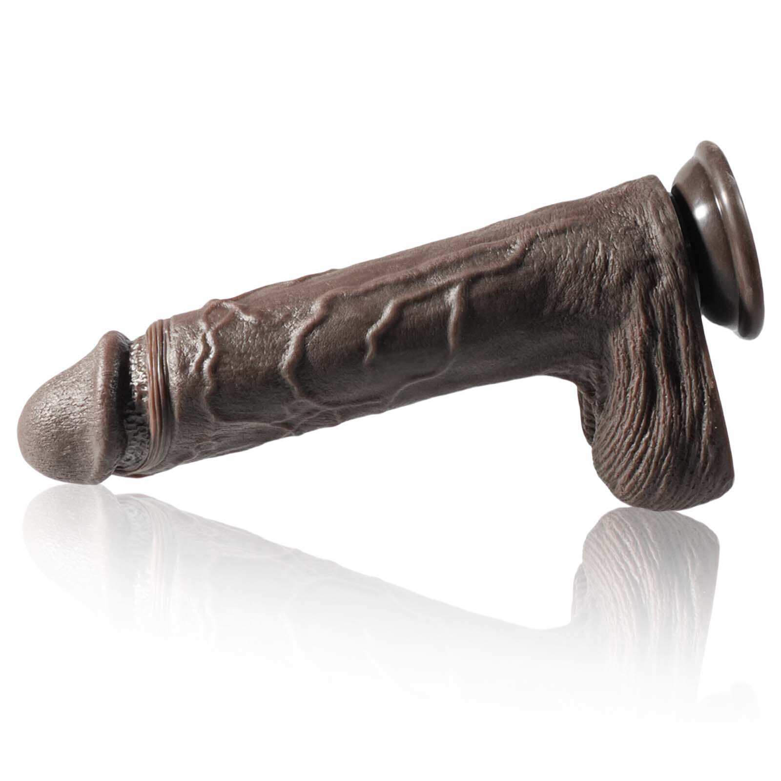 Black Big Thrusting Dildo 7 Thrust & 3 Vibration 10 Inch