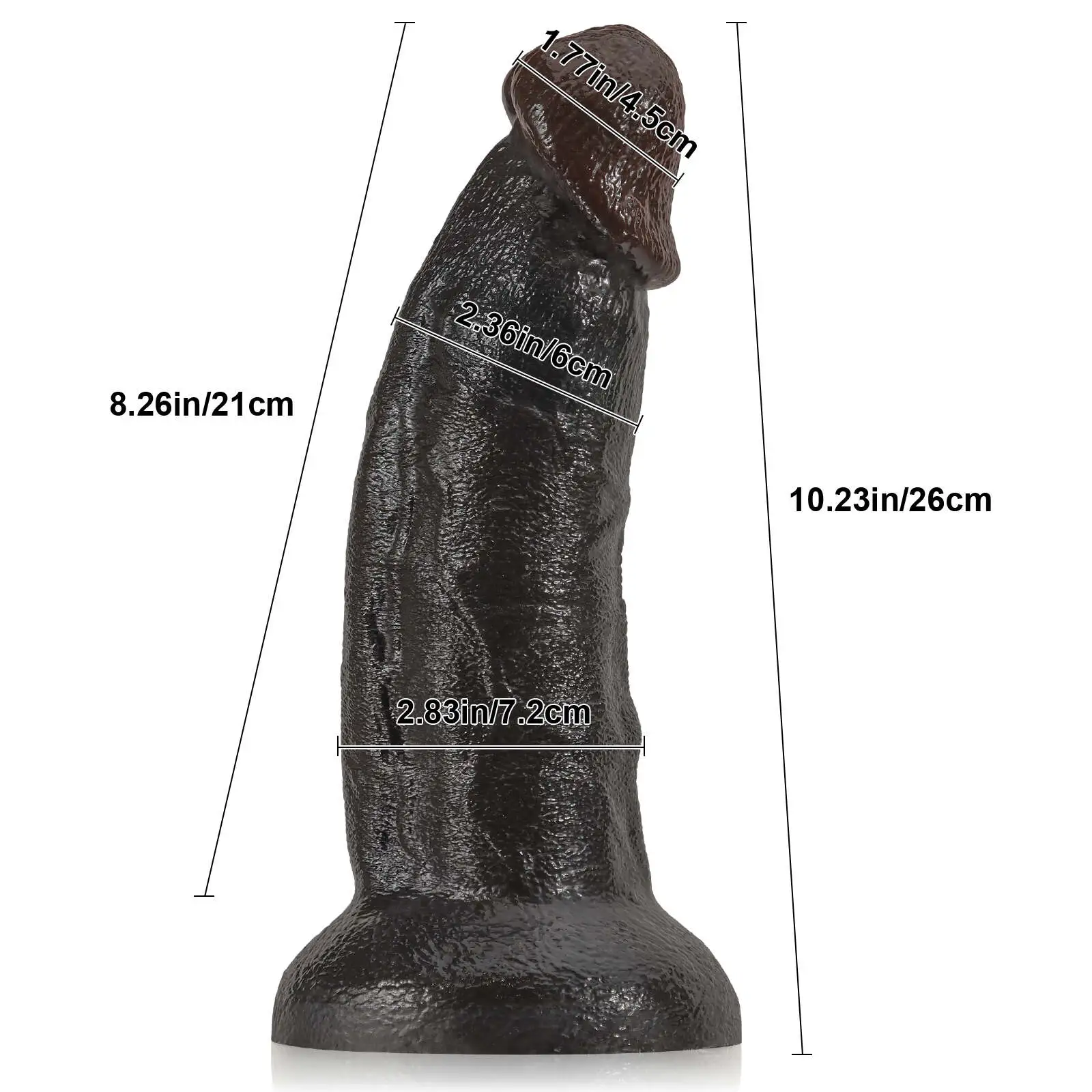Curved Black Dildo No Balls 10 Inch（XL Size）