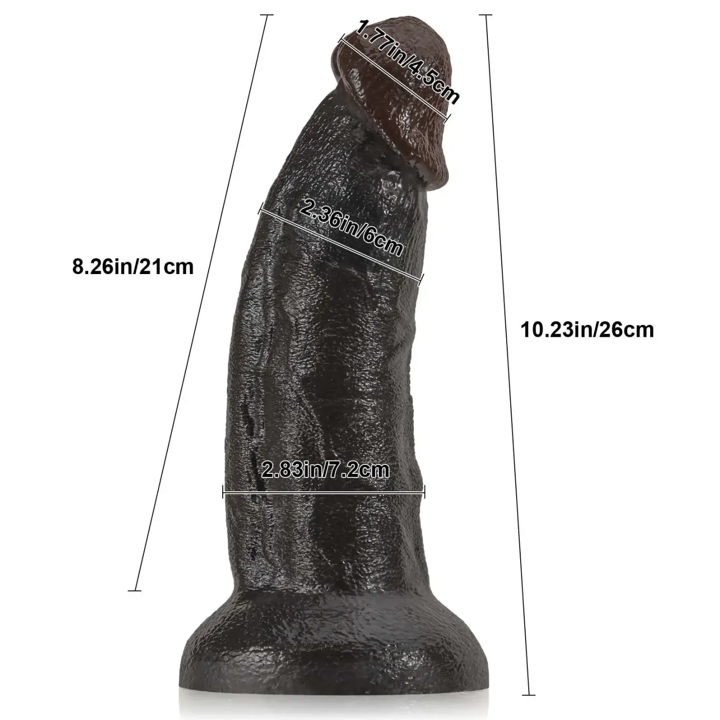 Curved Black Dildo No Balls 10 Inch（XL Size）