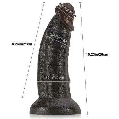 Curved Black Dildo No Balls 10 Inch（XL Size）