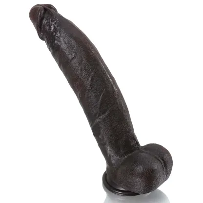 Black Dual Density Silicone Giant Dildo with Keel 12 Inch