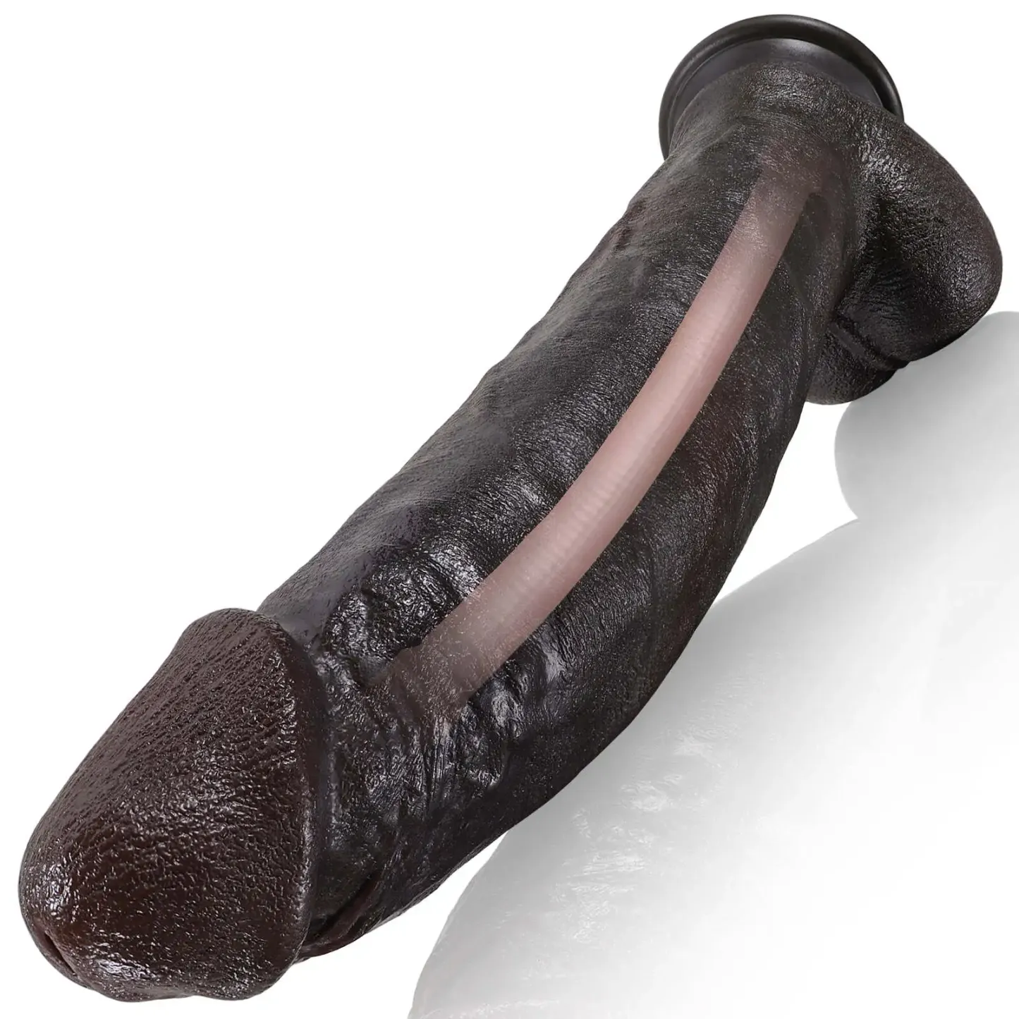 Realistic Black Dildo with Keel 12 Inch