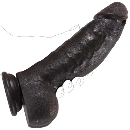 Realistic Black Suction Cup Curved dildo 8.6 Inche
