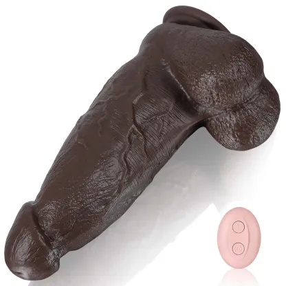 Black large vibrating dildo-VD28
