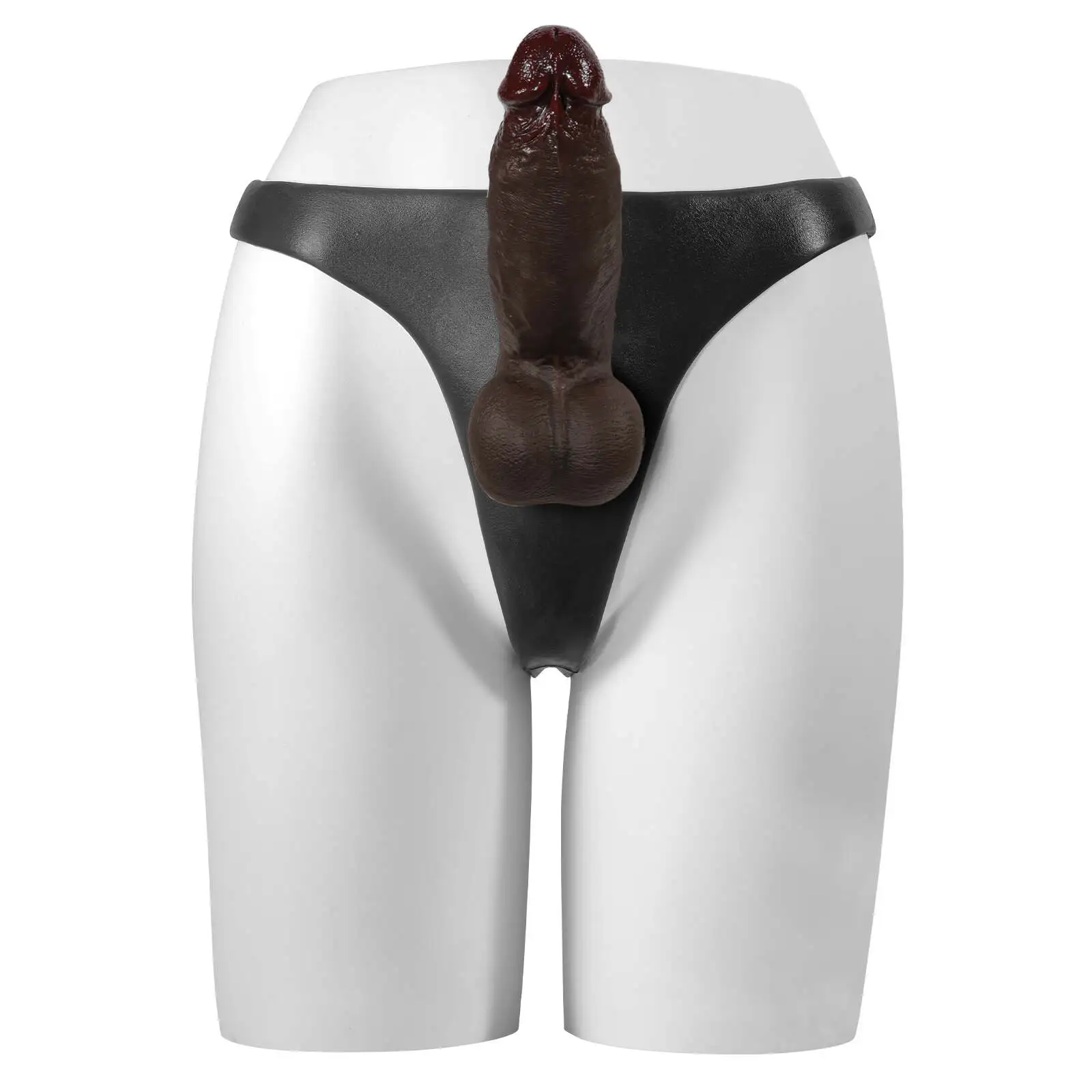 Black Silicone Wearable Dildo Panties with Suction Cup Dildo (Dildo Not Included)