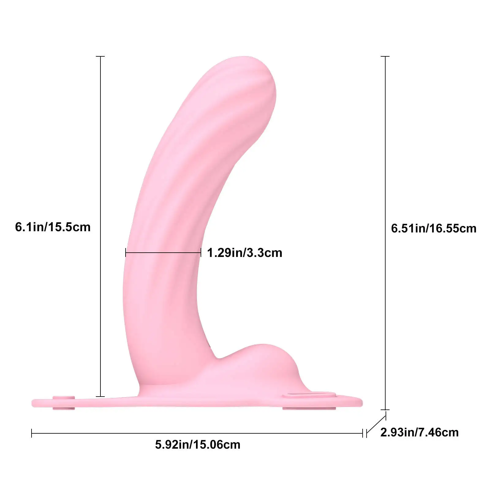 Curved G-Spot Dildo - Vibrating Strap On Dildo with 10 Vibrating 6.51Inch