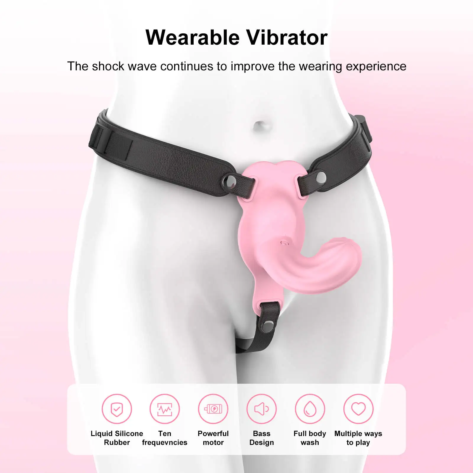 Curved G-Spot Dildo - Vibrating Strap On Dildo with 10 Vibrating 6.51Inch