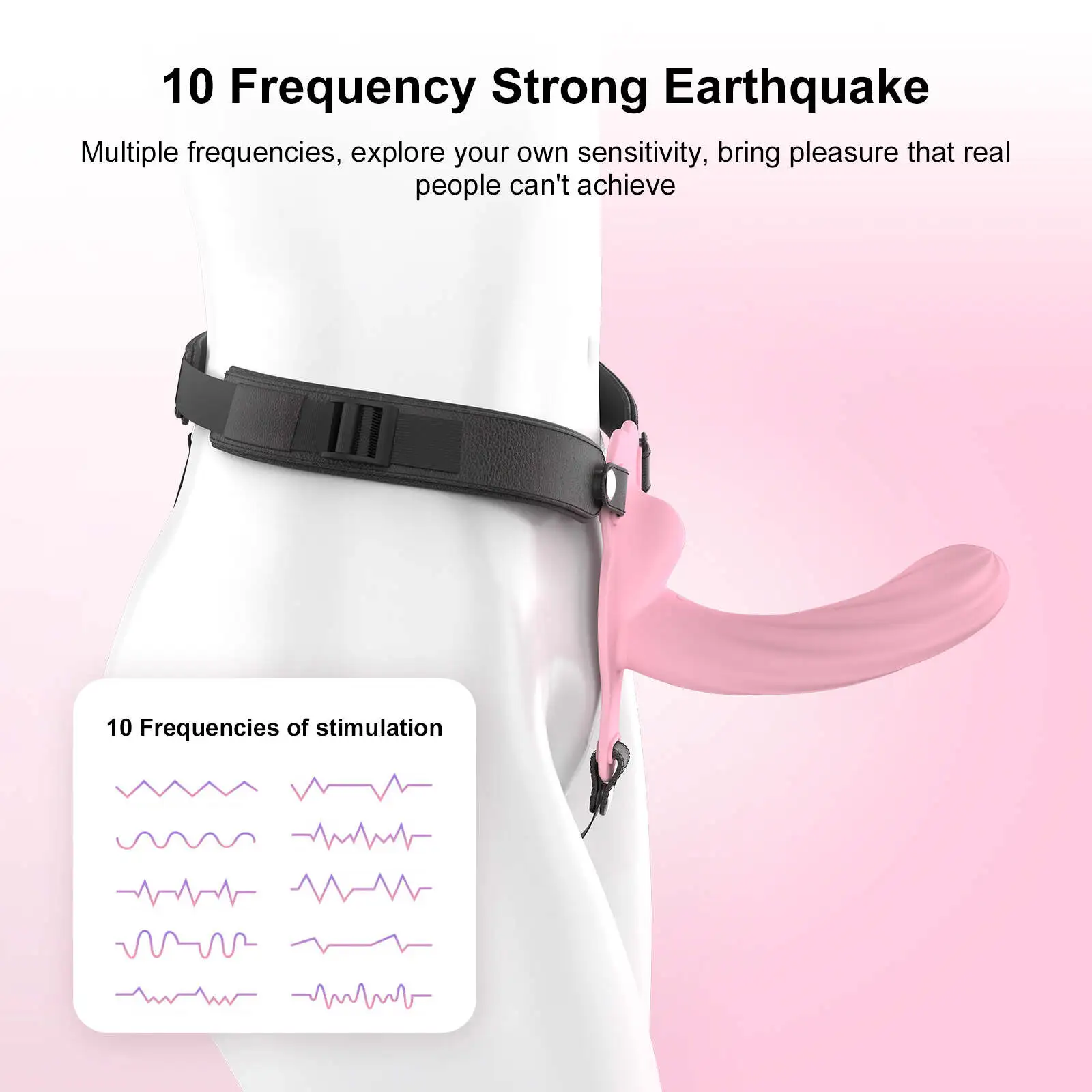 Curved G-Spot Dildo - Vibrating Strap On Dildo with 10 Vibrating 6.51Inch