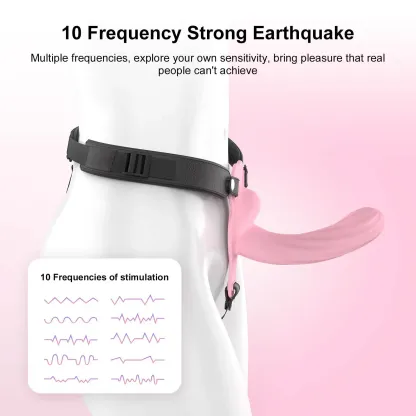 Curved G-Spot Dildo - Vibrating Strap On Dildo with 10 Vibrating 6.51Inch