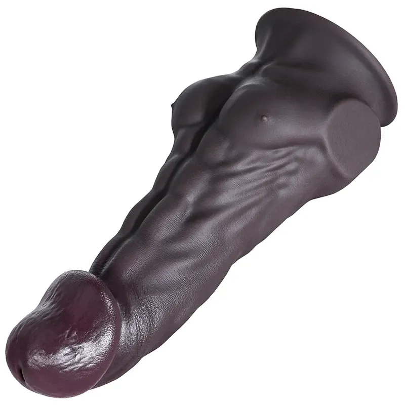 Dark Brown Thick Dildo with Strong Pectorals 9-11Inch