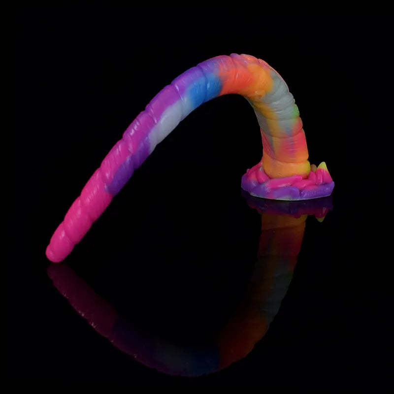Extra Long Silicone Glow In Dark Monster Dildo 17.7 Inch
