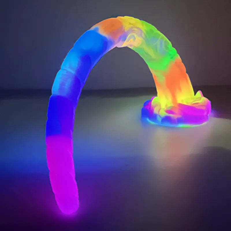 Extra Long Silicone Glow In Dark Monster Dildo 17.7 Inch
