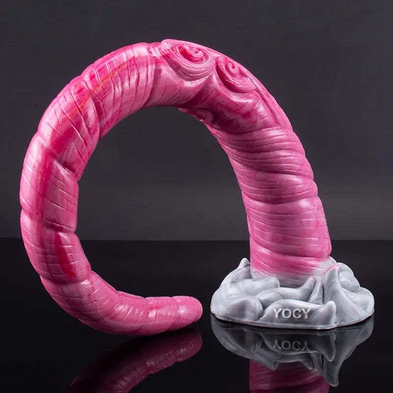 Extra Long Spiral Shaft Silicone Monster Dildo 17.7 Inch