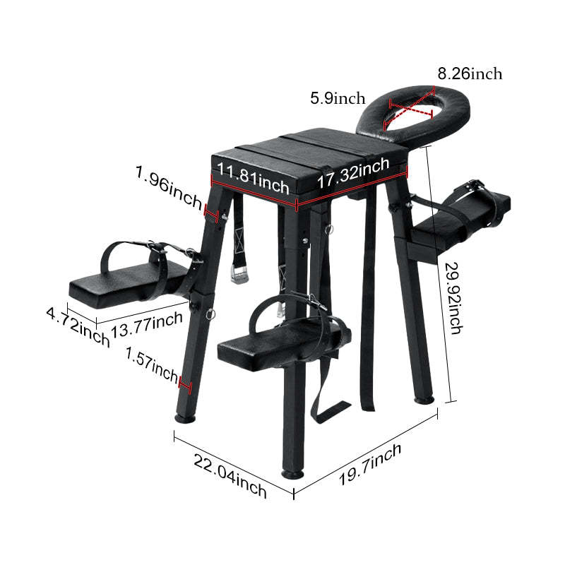Extreme Sex Chair with Adjustable With Restraint Wrist Cuffs