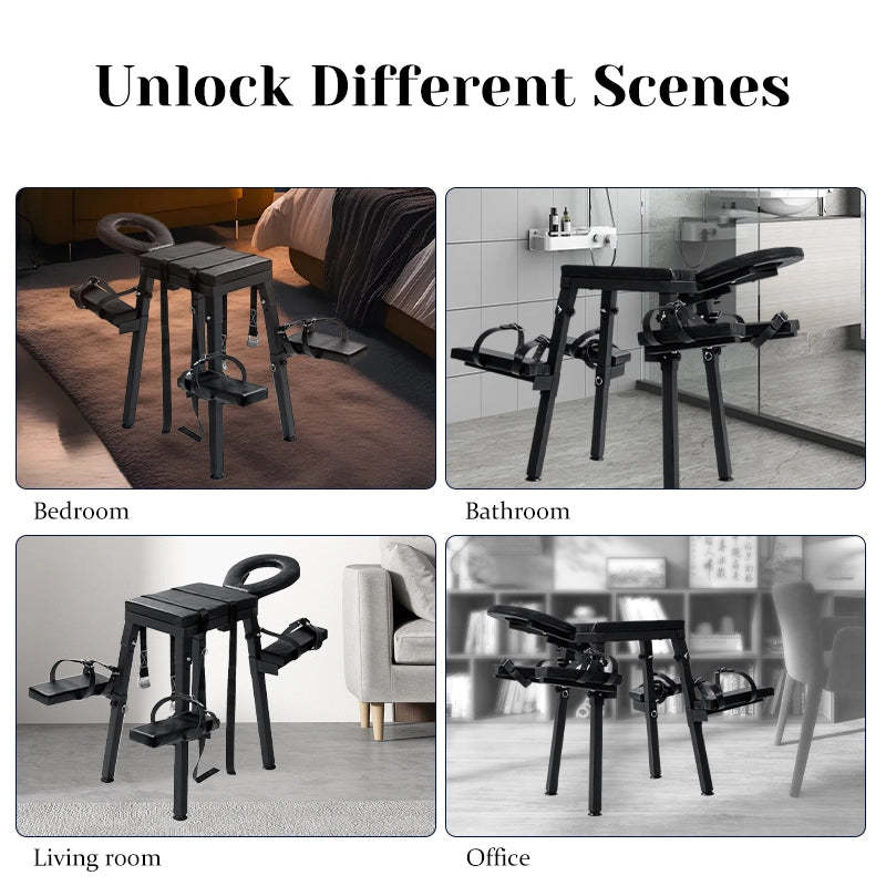 Extreme Sex Chair with Adjustable With Restraint Wrist Cuffs