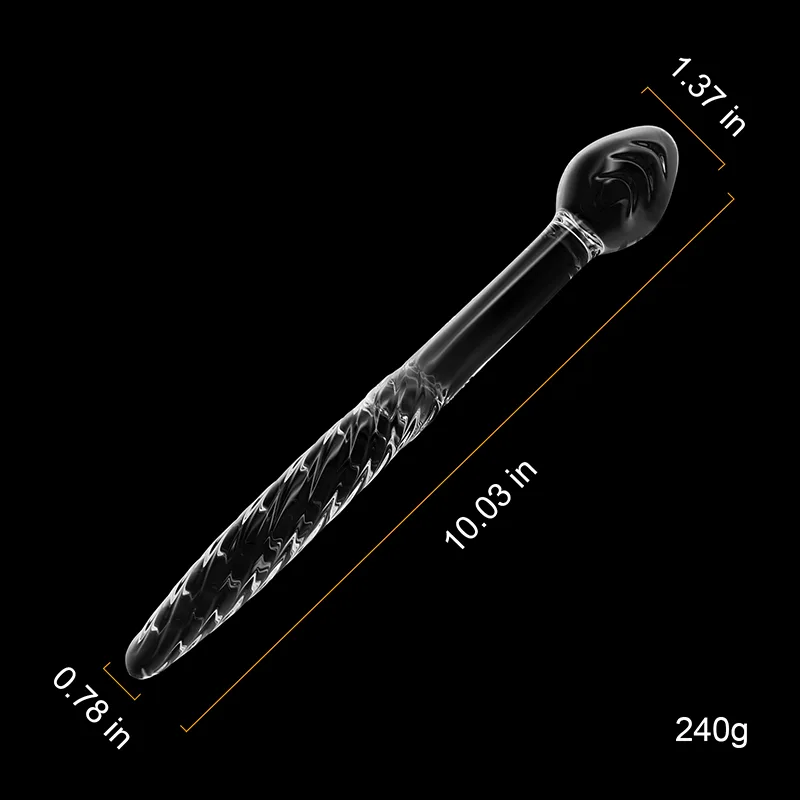 Pointed Crankshaft Glass Dildo 10.03Inch