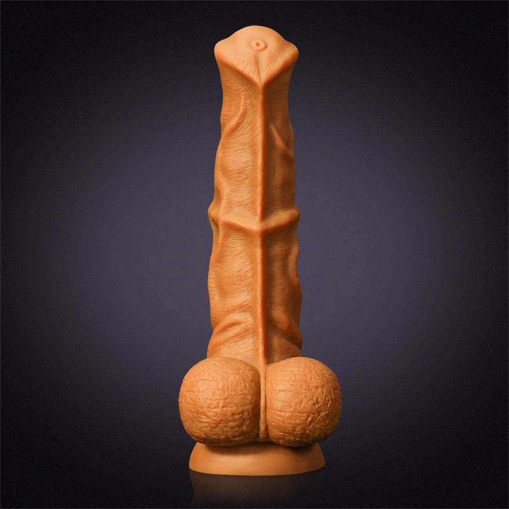 Gold Liquid Silicone Horse Dildo 14.57 Inch