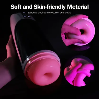 Huge Hands-Free Pleasure Realistic Masturbators with Heating Base