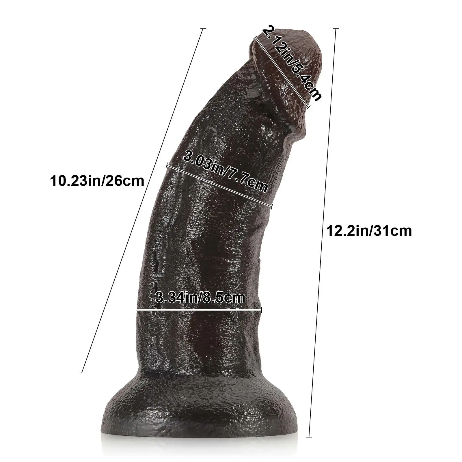 Curved Large Black Dildo 12.2 Inch（XXL Size）