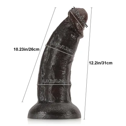 Curved Large Black Dildo 12.2 Inch（XXL Size）