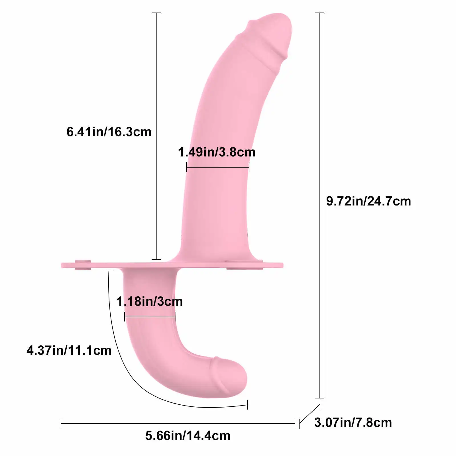 Lesbian Vibrator 10 Frequency Strap-On Vibrating Dildo 9.72 Inch