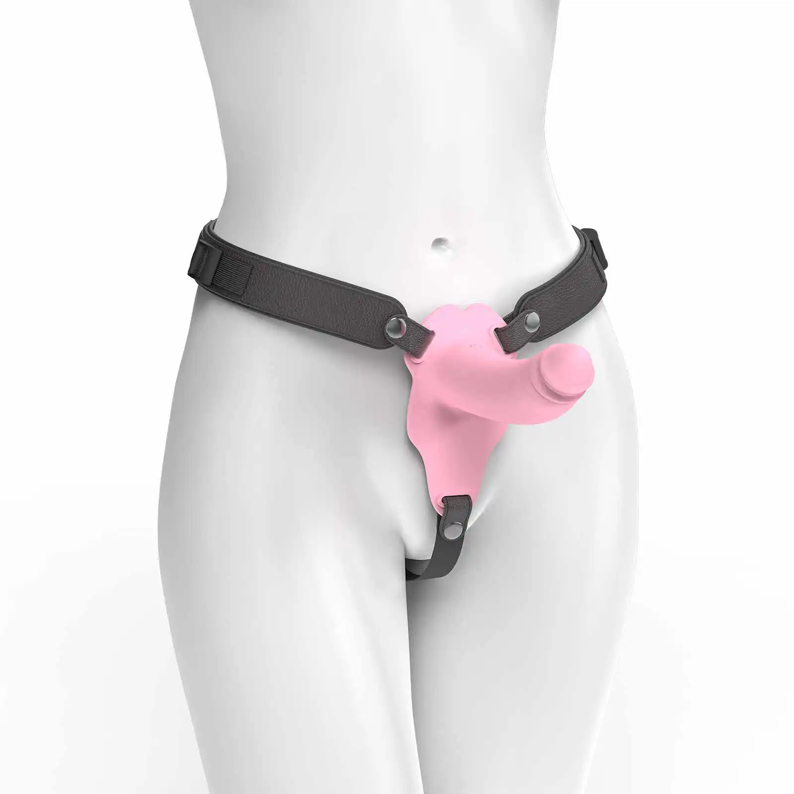 Lesbian Vibrator 10 Frequency Strap-On Vibrating Dildo 9.72 Inch